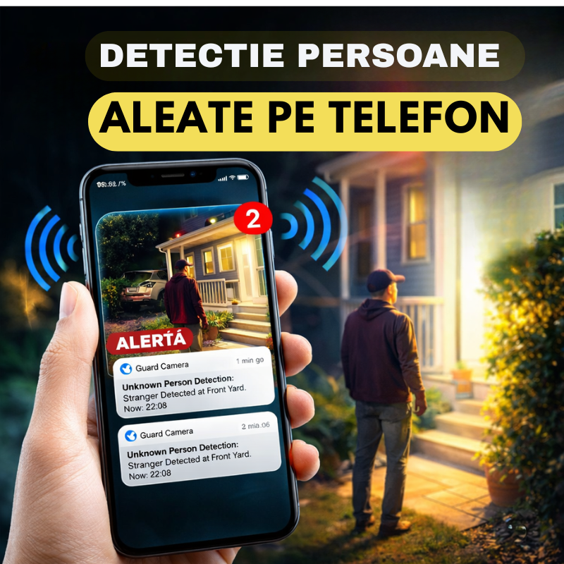 Camera de supraveghere Taggo.ro cu panou solar 4K, zoom 10X, conexiune 4G, detectie umană și control din aplicație.