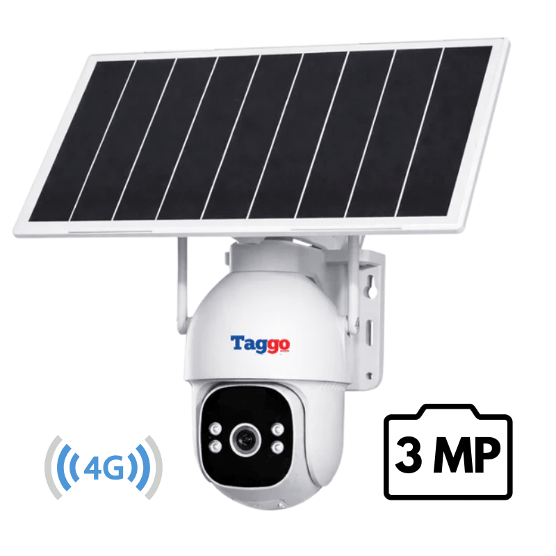 Camera de Supraveghere Solara Exterior 4G Cartela SIM 3 MP, 12X zoom, Full HD, Panou Solar 10W Rezistenta La Apa IP 66 - Taggo.ro