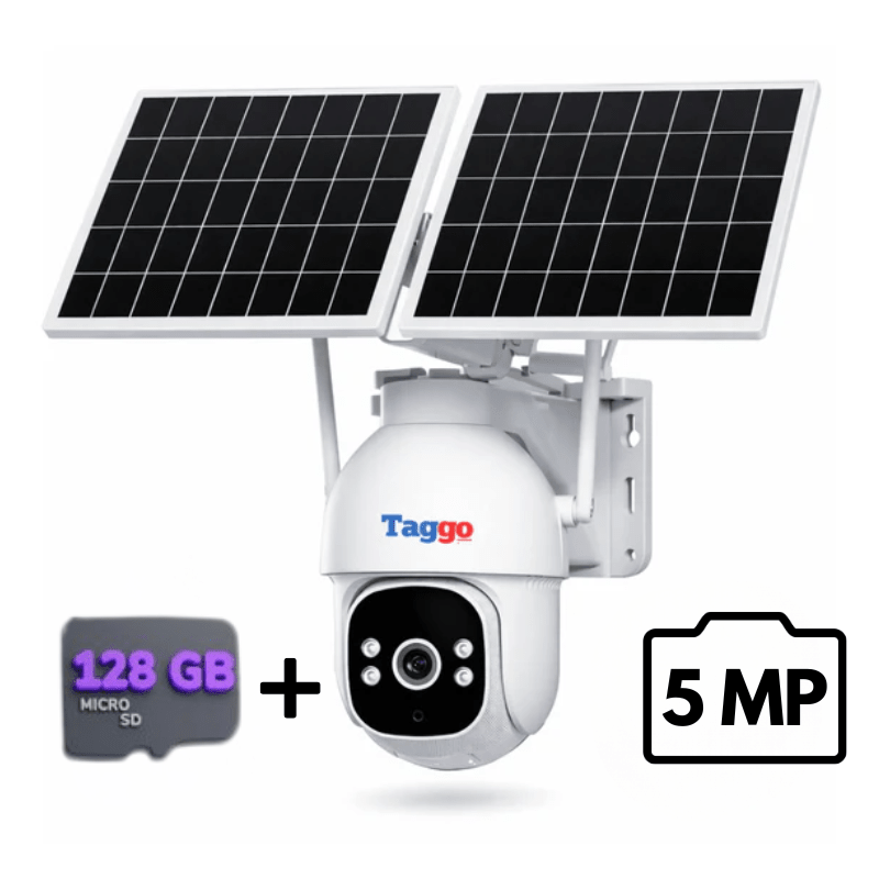 Camera Supraveghere 4G Solară Panou Dublu 20W Taggo Pro S30 – Full Color Noapte, eSIM, Detecție AI 40M, AOV 24/7, 5MP, Card 128GB - Taggo.ro