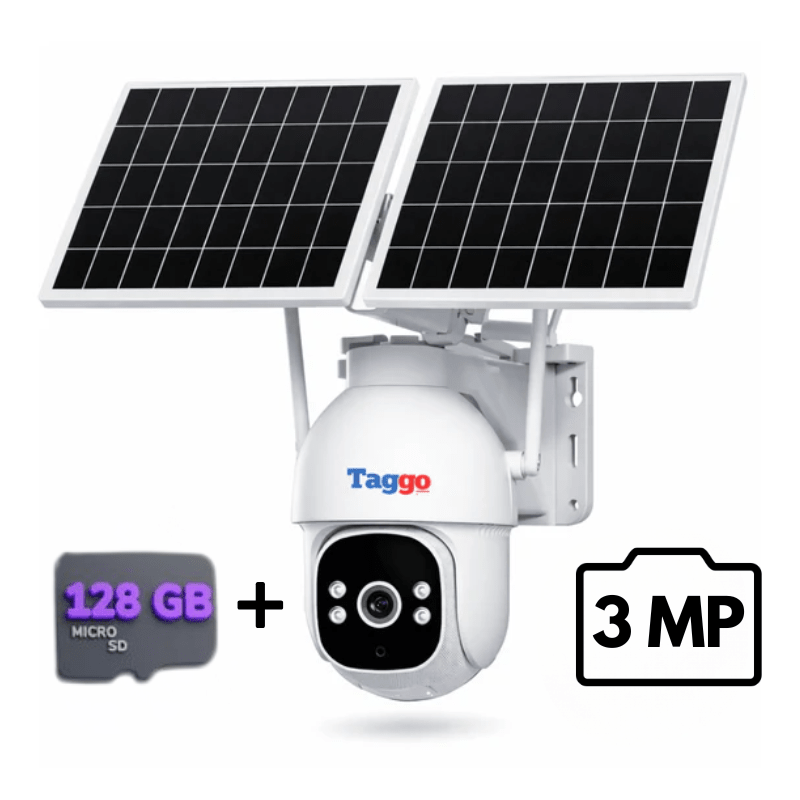 Camera Supraveghere Solara Panou Dublu 20W PTZ cu 4G/ eSIM, AOV, Viziune Full Color Noaptea si Detectie Miscare, 3MP, Card 128GB - Taggo.ro