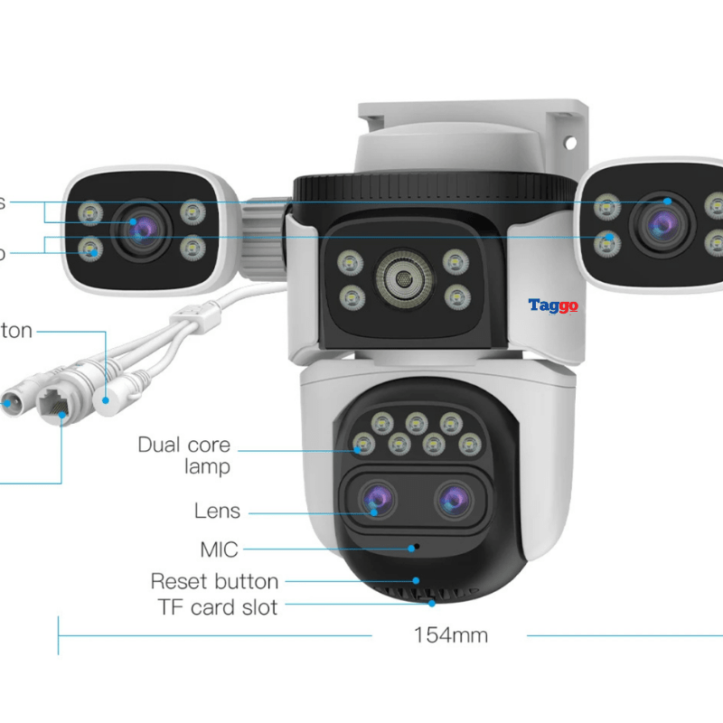Camera de supraveghere 4G VSTARCAM, 12MP, zoom 10X, vedere nocturnă color, audio bidirecțional și detectie mișcare.