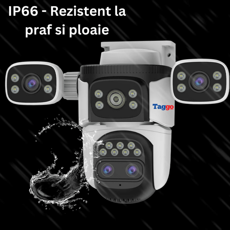 Camera de supraveghere WiFi VSTARCAM 12MP cu zoom 10X, vedere nocturnă color, audio bidirecțional și detectare mișcare.