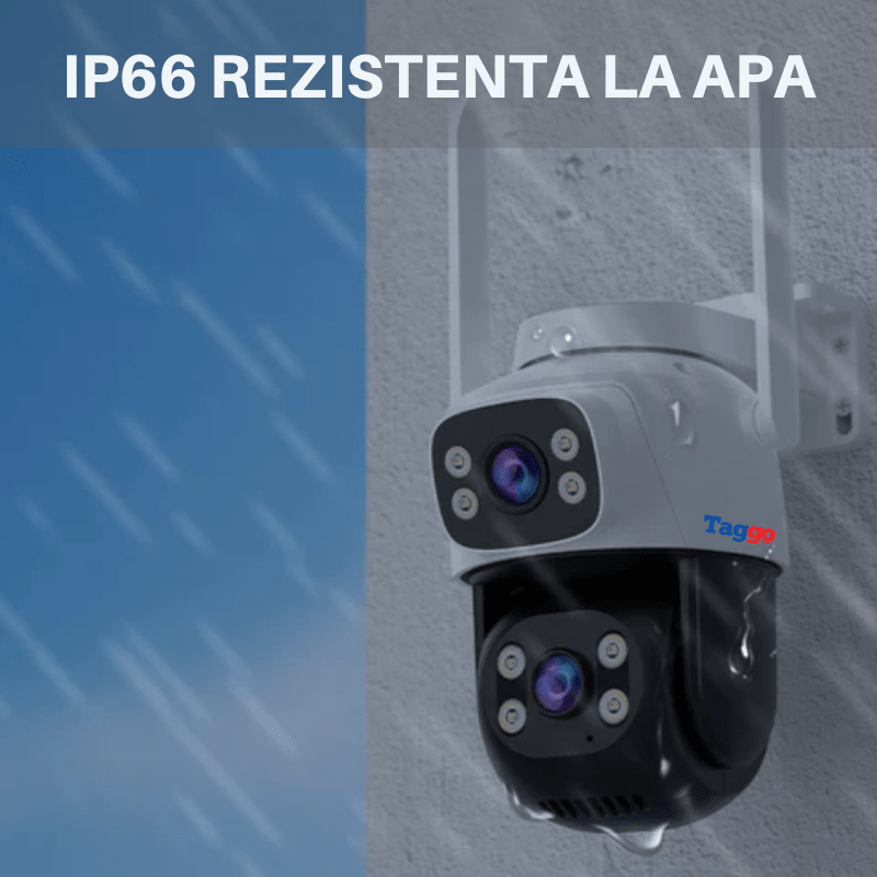 Camera de supraveghere WiFi VSTARCAM cu două lentile HD 6 MP, vedere nocturnă, audio bidirecțional și rezistență IP66