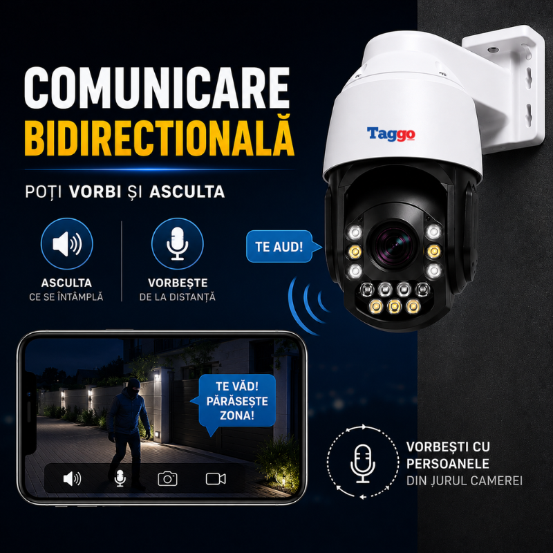 Camera Supraveghere Conexiune PoE 4K 8MP, Rotire 360°, Zoom Optic 36X,LPR- Identificare Numere de Inmatriculare, IP65