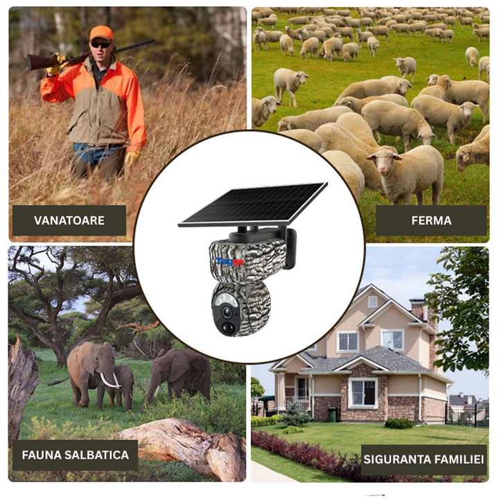 Camera de Vanatoare CamouflaGe 4MP, Conexiune 4G Cartela SIM, GPS, Detectie Animale, Alarma - Taggo.ro