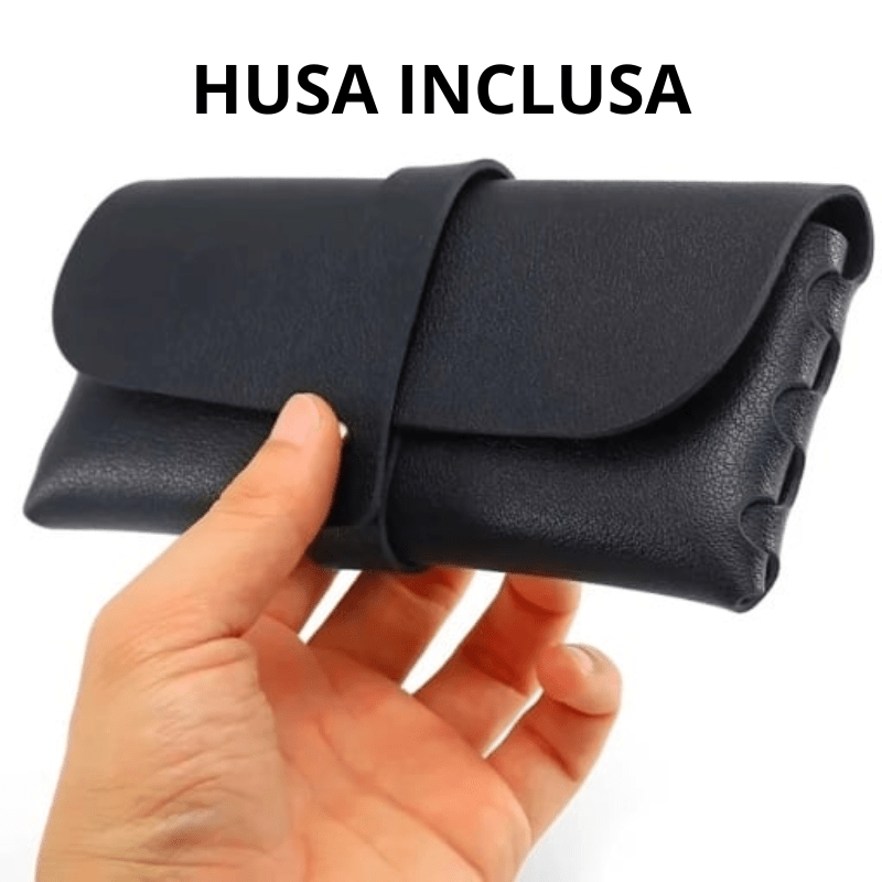 Ochelari cu camera ascunsă Taggo, rezoluție Full HD, viziune nocturnă și husă inclusă, pentru supraveghere discreetă.