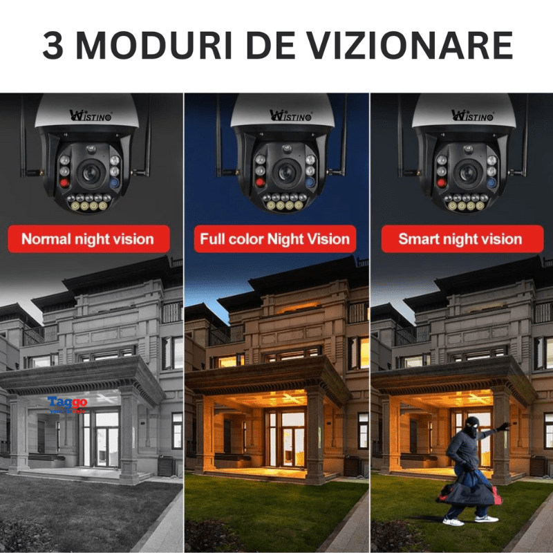 Camera supraveghere 4G 4K Ultra HD, zoom 99X, rotire 360°, rezistentă la apă IP66, de la Taggo.ro