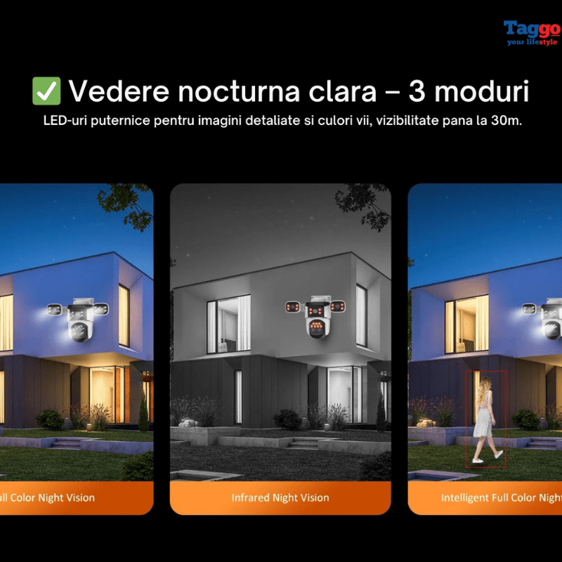 Camera supraveghere 4G VSTARCAM, 12MP, zoom 10X, vedere nocturnă color, audio bidirecțional, detectare mișcare și urmărire automată