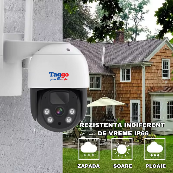 Sistem Supraveghere 4 Camere Exterior 360 Wireless Profesional cu Incarcare Solara, 4 Canale HD 4MP NVR IR 30m - Taggo.ro