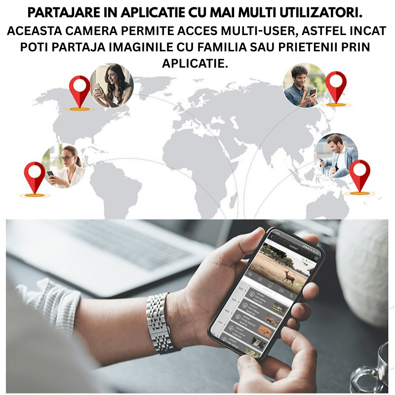 Camera de supraveghere solară 4G Taggo cu 16MP foto, 4MP video, panou solar 4W, baterie 7800mAh, detectare mișcare și audio bidirecțional