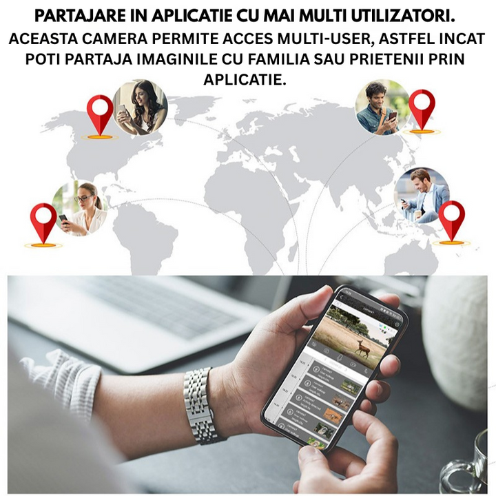 Camera Supraveghere Solara 4G, 16MP Foto, 4MP Video, Panou Solar 4W, Baterie 7800mAh, Detectie Miscarе, Audio Bidirectional, IP66 - Taggo.ro