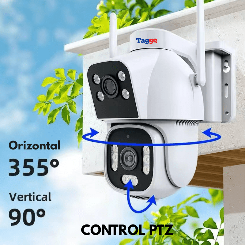 Camera Supraveghere cu Panou Solar pentru exterior, Conexiune 4G, Rezolutie 8MP, AOV, Full Color Noaptea, 2 lentile - Taggo.ro