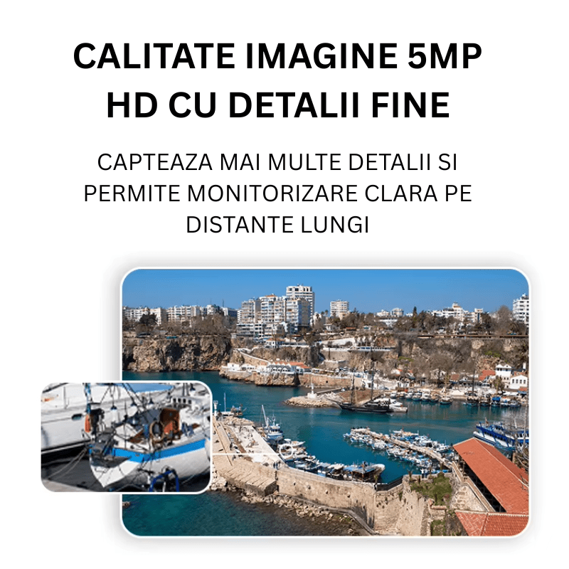 Camera supraveghere Fast Bundle cu panou solar, zoom optic 18X, PTZ exterior, 5MP și cartela SIM 4G pentru supraveghere 24/7.