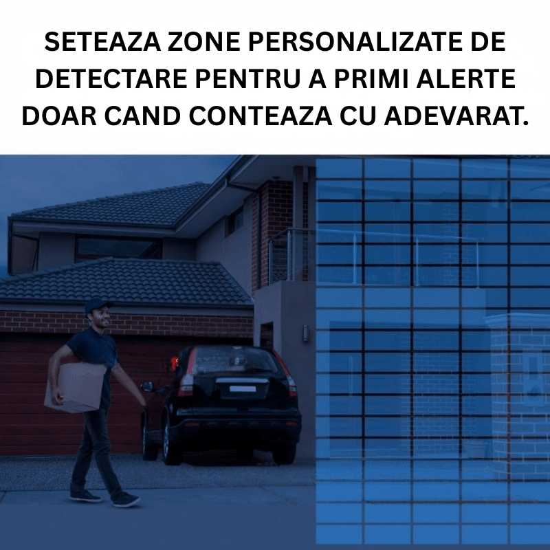 Camera de supraveghere WIFI Taggo 4K, 9MP, cu 3 lentile, control prin aplicație și comunicare bidirecțională, IP66.
