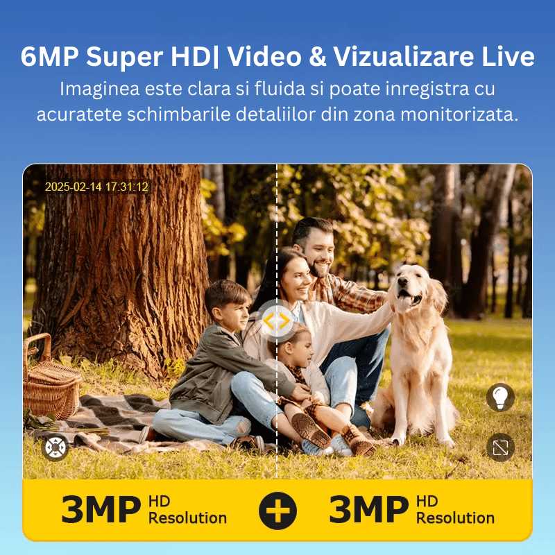 Camera de supraveghere WiFi Solara, 8MP 4K, zoom 99X, control din aplicație, viziune nocturnă color, negru, cu două lentile