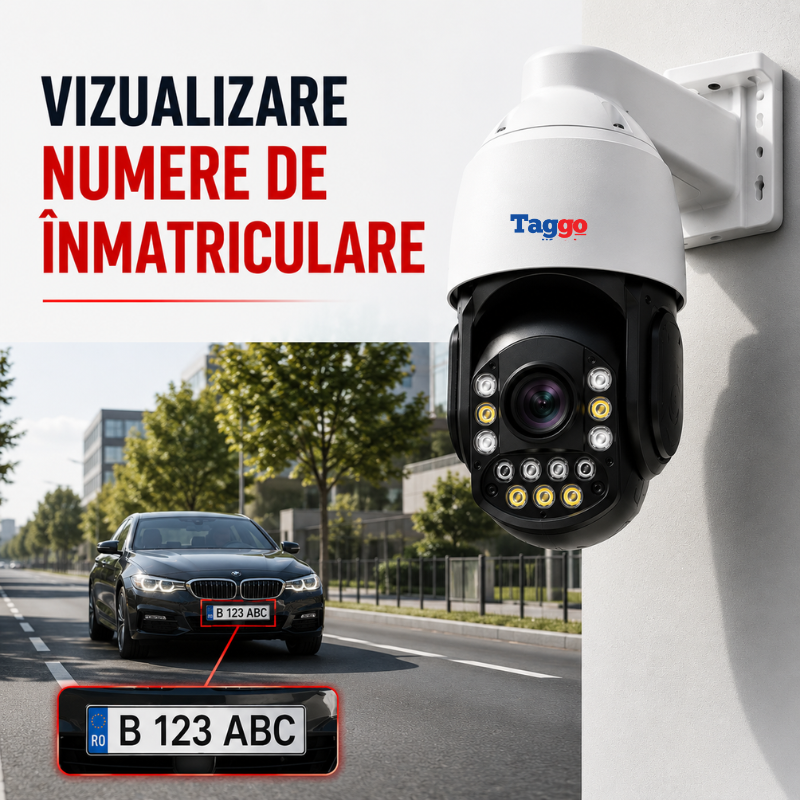 Camera Supraveghere Conexiune PoE 4K 8MP, Rotire 360°, Zoom Optic 36X,LPR- Identificare Numere de Inmatriculare, IP65
