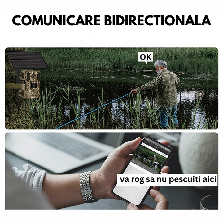 Camera Supraveghere Solara 4G, 16MP Foto, 4MP Video, Panou Solar 4W, Baterie 7800mAh, Detectie Miscarе, Audio Bidirectional, IP66 - Taggo.ro