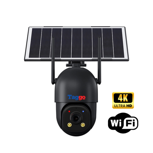 Camera WiFi cu Panou Solar 4K 8MP, Detectie Umana AI, Inregistrare Continua 24/7, Vedere Color Noaptea, IP66