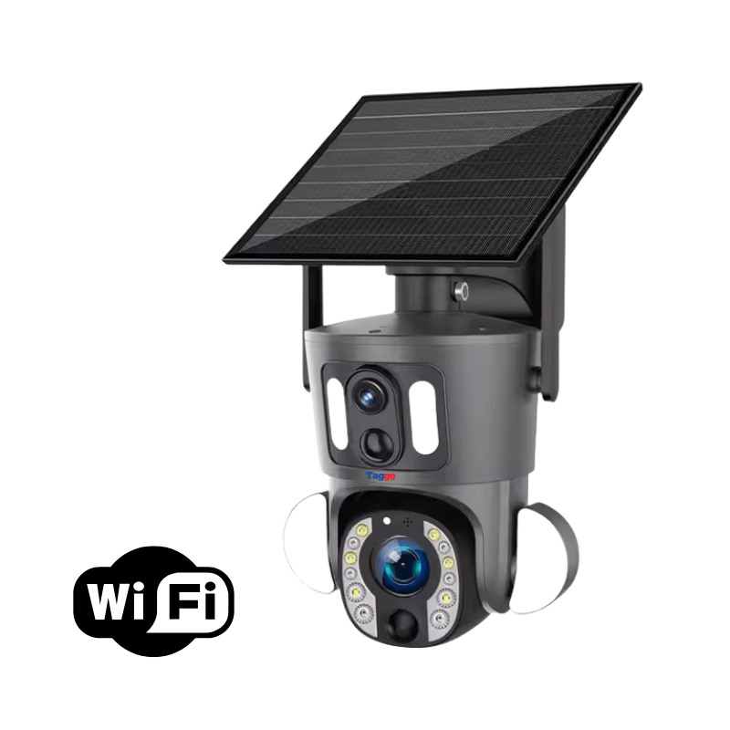 Camera de supraveghere WiFi Taggo cu zoom optic 20X, rezoluție 6MP, alimentare solară, detectare umană, IP66, control PTZ