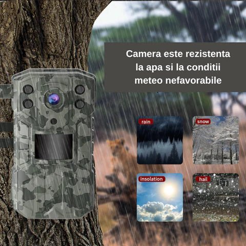 Camera de vânătoare Taggo WISTINO 4G, 14 MP, rezoluție video 2.7K, detectare PIR, leduri 940nm, aplicatie telefon UCON
