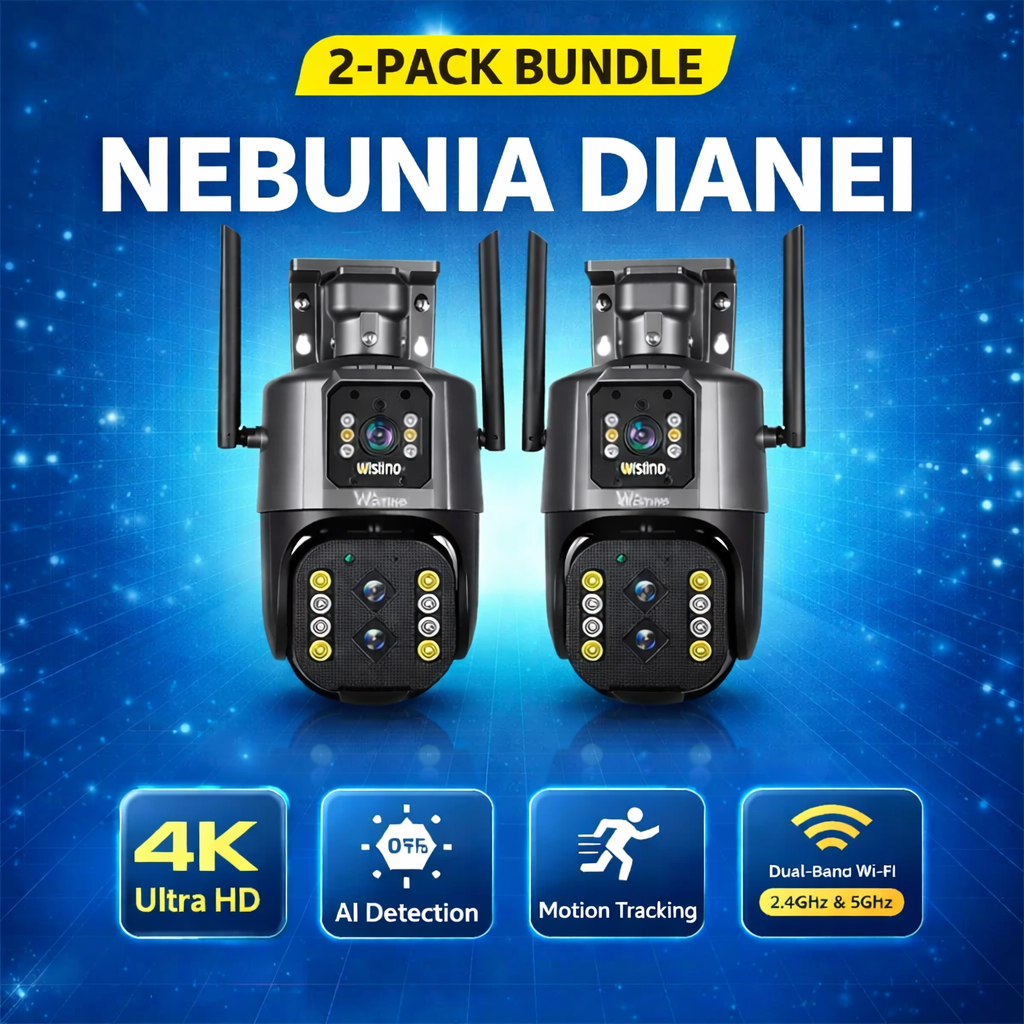 Pachet 2 camere Camera de Supraveghere Wifi Exterior 4K 8MP (4MP+4MP), Zoom 10x, Notificari, Control din Aplicatie, Urmarire Automata - Taggo.ro