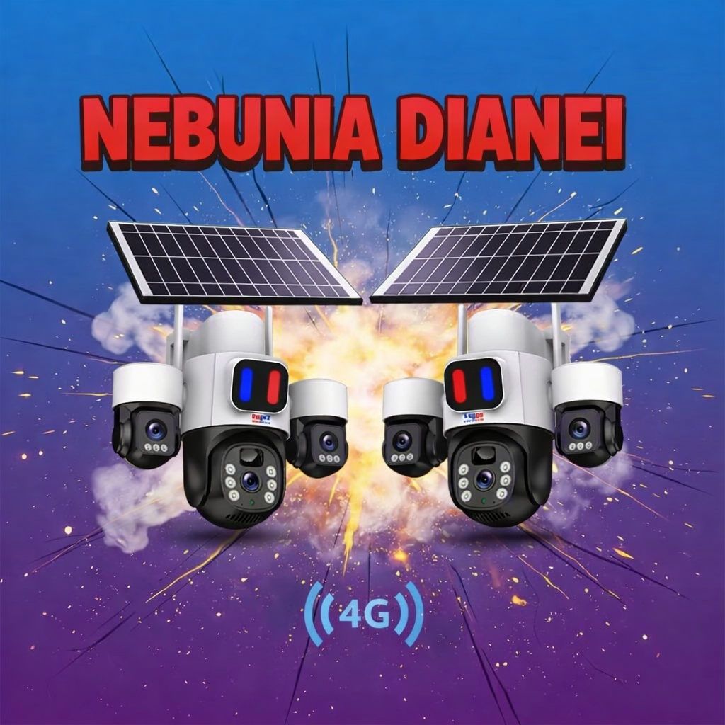Pachet 2Camere Supraveghere 4G, Solara, 3 Lentile, 12MP, Alb, Control din Aplicatie, Viziune Nocturna Color - Taggo.ro