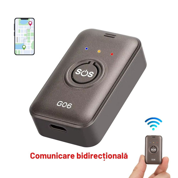 Mini tracker GSM GPS, cu localizare GPS, LBS, buton SOS, comunicare bidirectionala