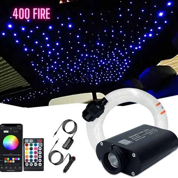 Kit fibra optica plafon instelat RGBW 16W, sursa de alimentare si telecomanda, 400 fire, alimentare 12V, Led Box