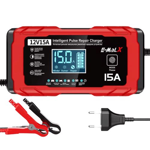 Redresor rapid auto 12V 15A cu functie de reparare – compatibil LiFePO4, AGM, GEL, Plumb-Acid
