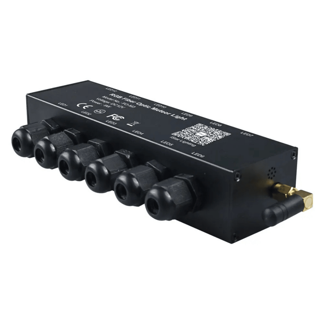 Kit fibra optică Taggo cu efect stele căzătoare, RGB, 12 canale, 500 fire la 3m, pentru decor luminat spectaculos