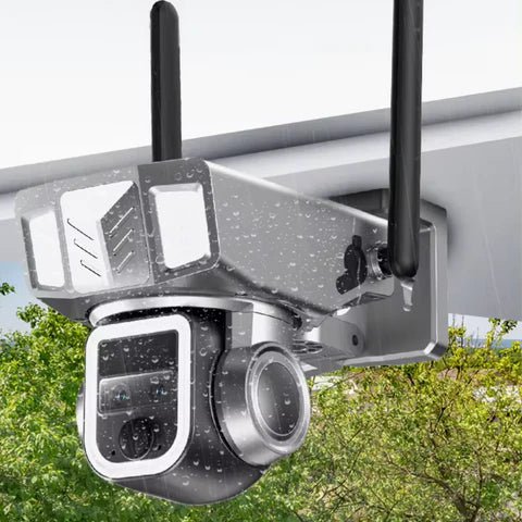 Camera supraveghere 4G Taggo.ro cu lentile duble, zoom optic 20X, alimentare solară, rezistentă la apă IP66, rotire din aplicație