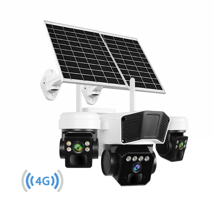 Camera crocodil solar 4G multi-lentile, 12MP, panou solar 20W, stocare in cloud si SD, Rezistenta la apa IP66, Urmarire persoane - Taggo.ro