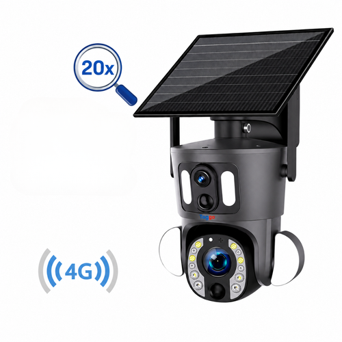 Camera de Supraveghere 4G, Rezolutie 8MP, Alimentare Solara, ZOOM Optic 20X, Detectie Umana, IP66