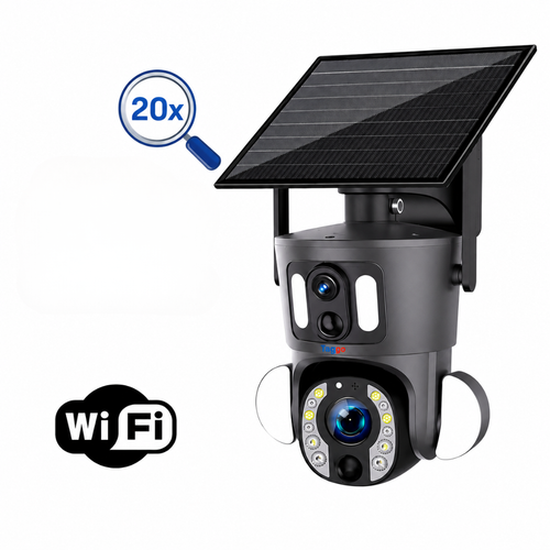 Camera de Supraveghere WiFi, Rezolutie 6MP, Alimentare Solara, ZOOM Optic 20X, Detectie Umana, IP66