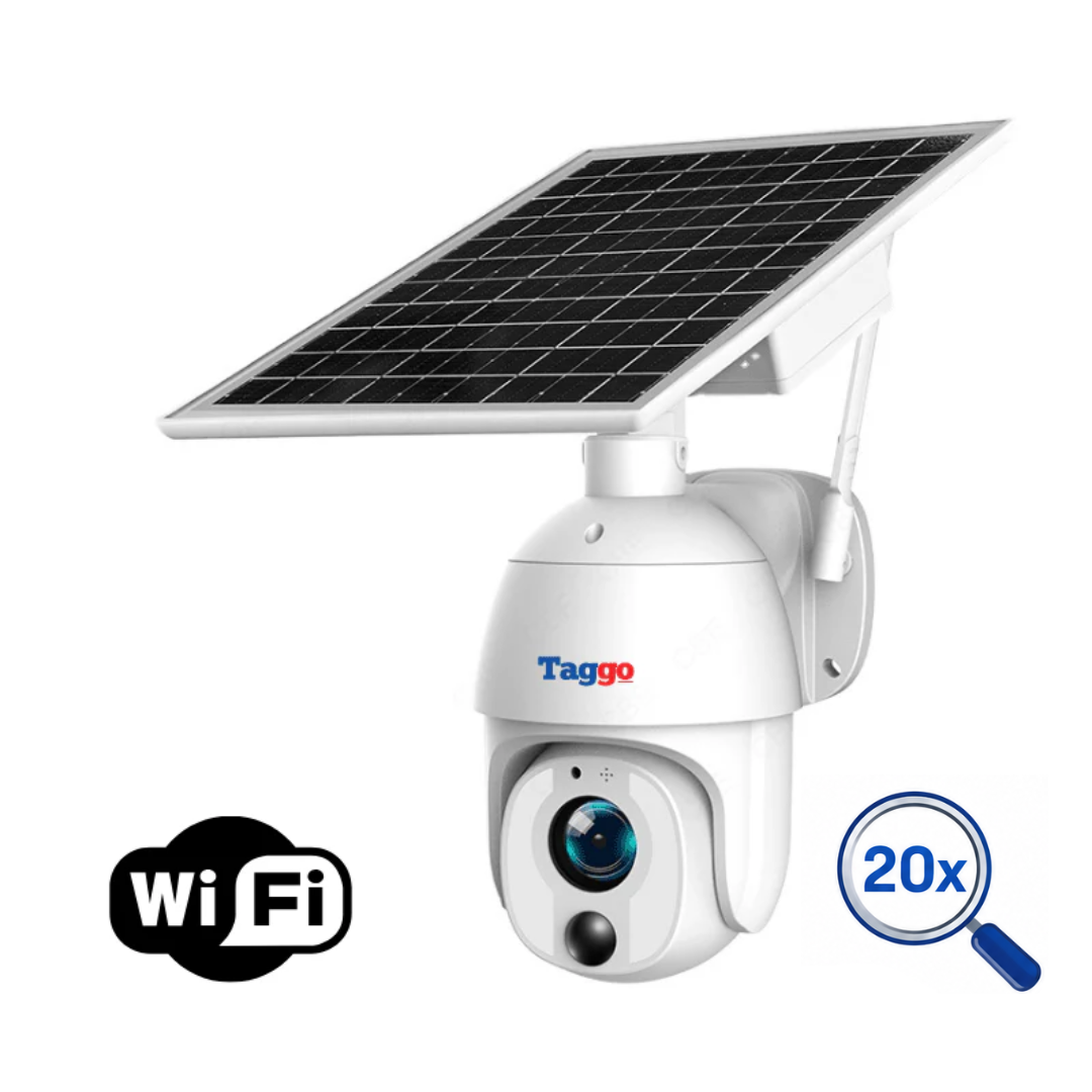 Camera de Supraveghere WiFi, cu Panou Solar, 8MP, ZOOM OPTIC 20X, Structura Metalica si Protectie IP66, Comunicare Bidirectionala, Notificari Instante la Detectie Umana