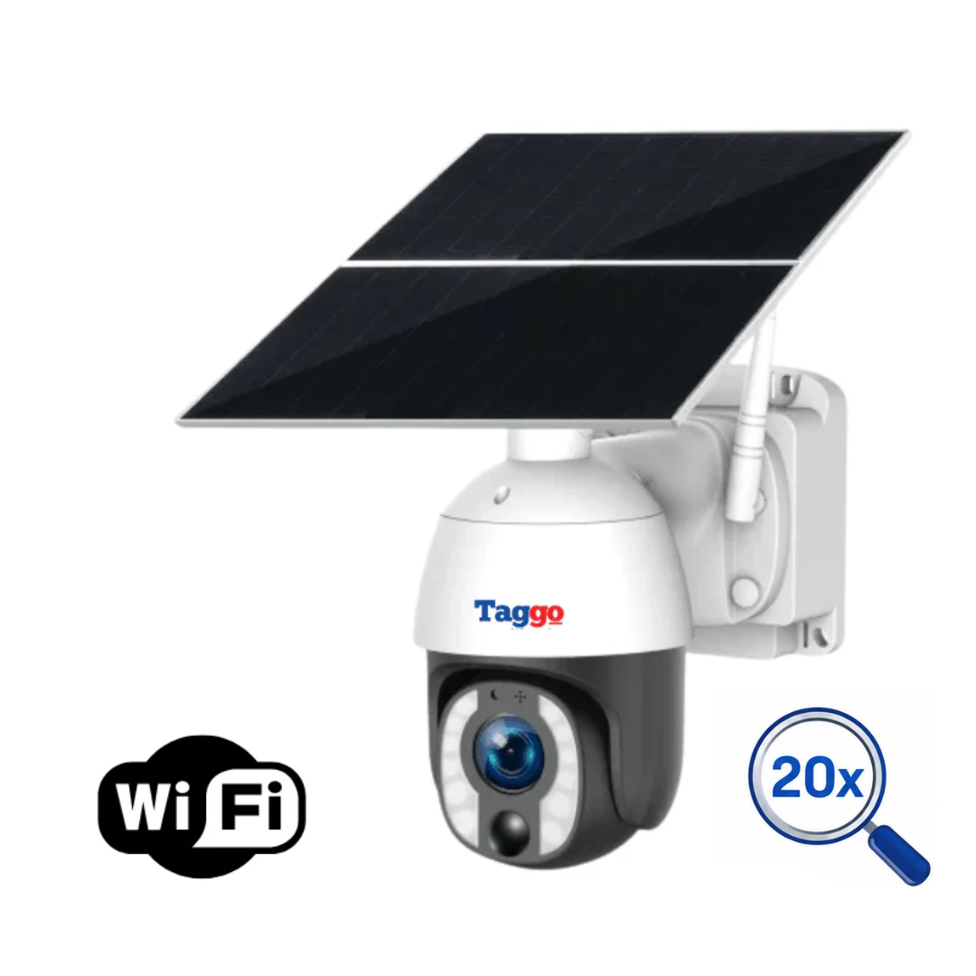 Camera de Supraveghere cu Panou Solar,  8MP, Conexiune WiFi, ZOOM OPTIC 20X, Comunicare Bidirectionala