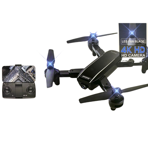 Drona pliabila Camera WIFI 4K HD, leduri brate, 3 viteze, control prin gesturi, aplicatie - Taggo.ro
