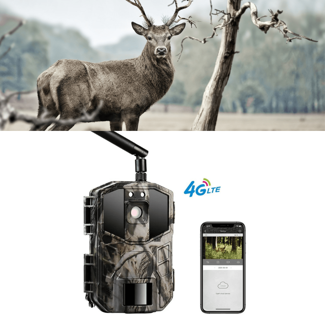 Camera de vânătoare Taggo WISTINO 4G 14 MP, video 2.7K, PIR 20m, unghi 90°, 40 LED-uri 940nm, aplicație telefon UCON