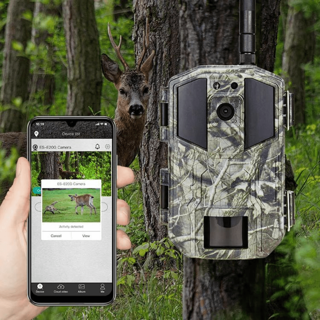 Camera de vânătoare Taggo WISTINO 4G 14 MP, rezoluție 2.7K, leduri 940nm, aplicație telefon UCON, unghi 90°, PIR 20m