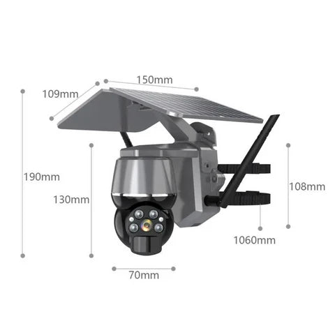 Camera Supraveghere cu Cartela Sim si Panou Solar 4G, Rezolutie 5MP, Rezistenta la Apa, Control din Aplicatie - Taggo.ro