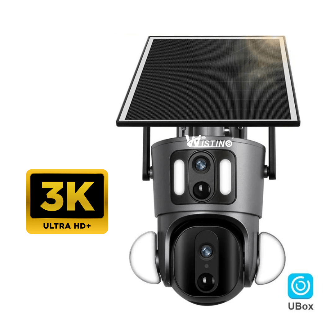 Camera supraveghere Taggo cu duală 6MP, 4G, rezistentă la apă IP66, încărcare solară și rotire controlată din aplicație