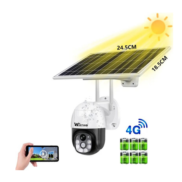 Camera de Supraveghere Solara 4G Cartela SIM 3 MP, Full HD 1080p, Panou Solar 9W Rezistenta La Apa IP 66, Alba - Taggo.ro