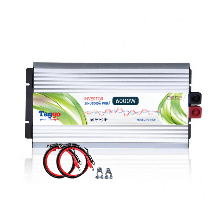 Invertor 6000W 24V – 220 V auto si panouri solare SINUS PUR, unda pura rulota, casa, cabana - Taggo.ro