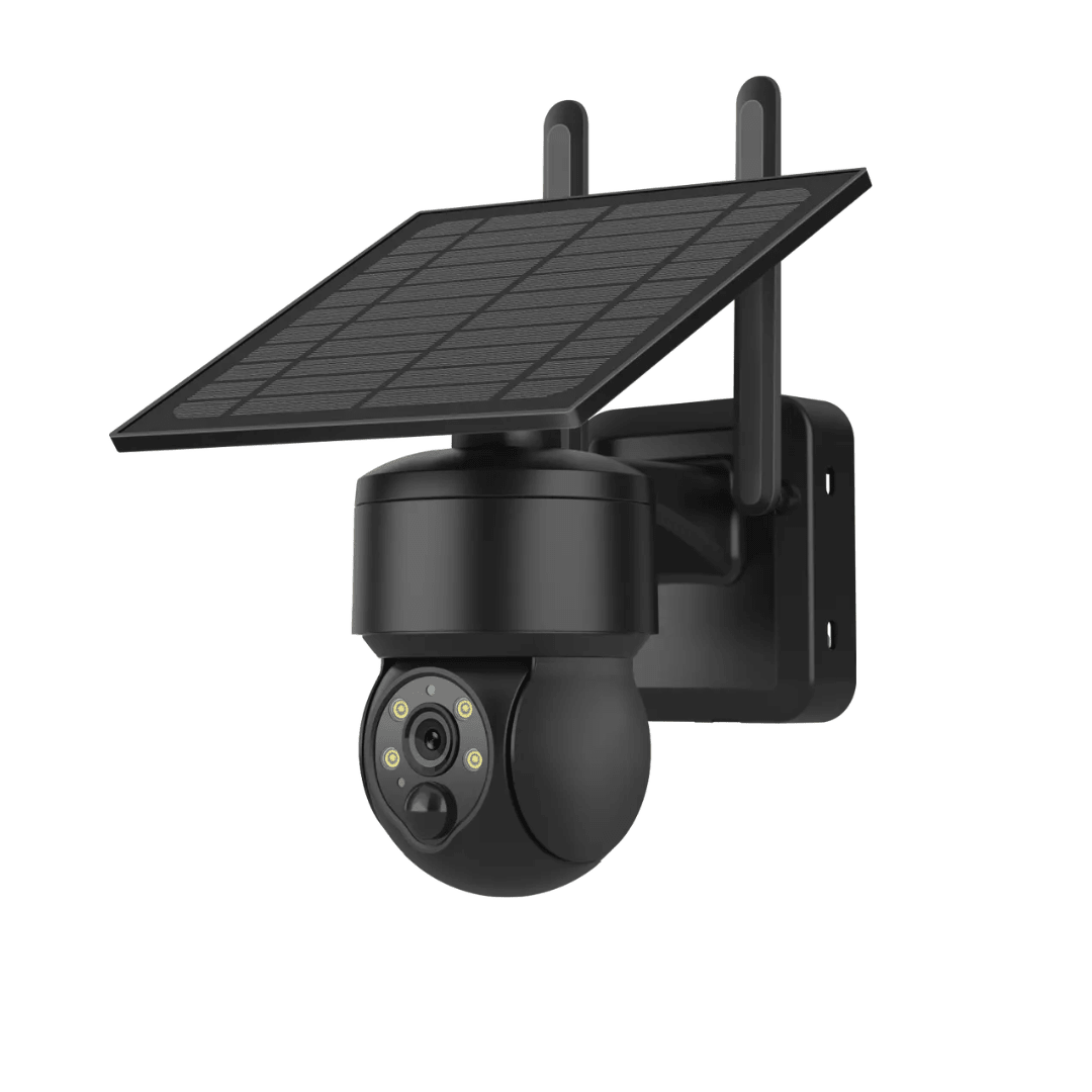 Camera de supraveghere Black 5MP cu încărcare solară și 4G, rezistentă la apă IP66, rotire din aplicație, pentru securitate outdoor