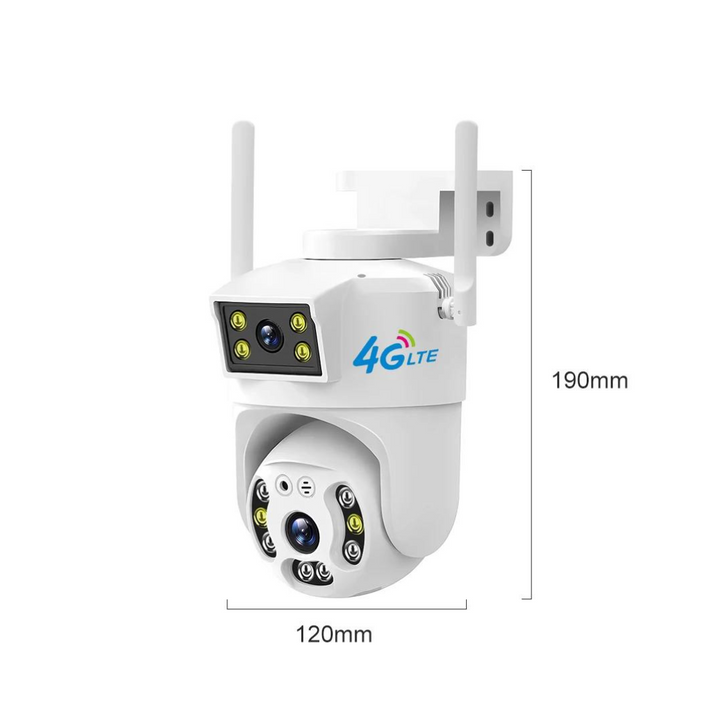 Camera 4G de supraveghere, Cartela SIM 4K, 8MP, 2 lentile, Control din aplicatie, Urmarire automata, Rezistenta la apa IP66 - Taggo.ro