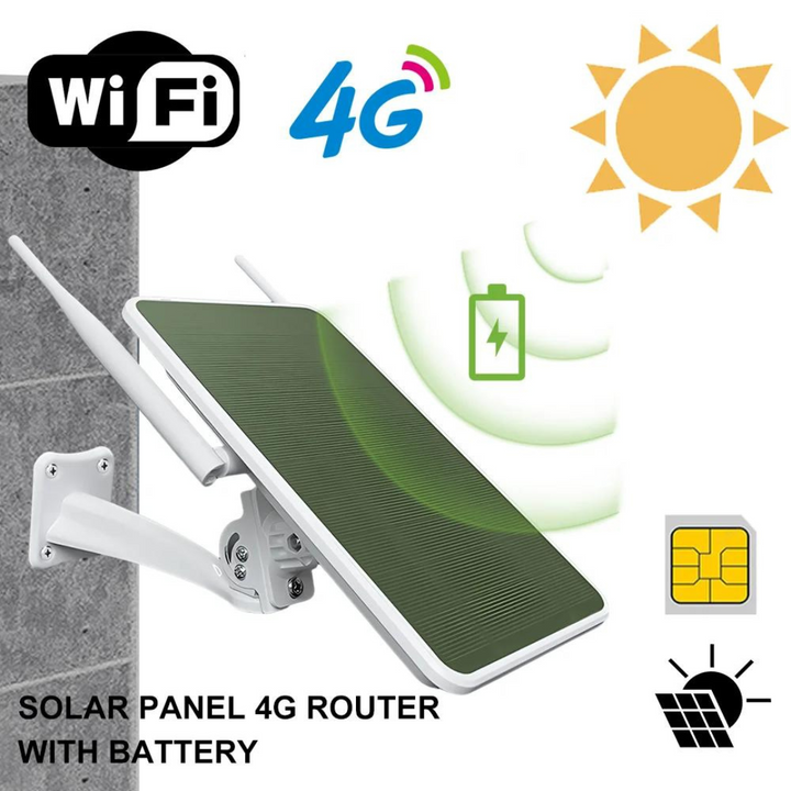 Router portabil 4G cu incarcare solara 15W, autonomie 25000 mAh, ideal pentru camere de supraveghere sau alte dispozitive - Taggo.ro