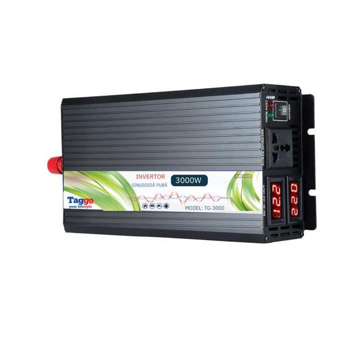 Invertor 3000W 24V – 220 V auto si panouri solare SINUS PUR, unda pura rulota, casa, cabana - Taggo.ro