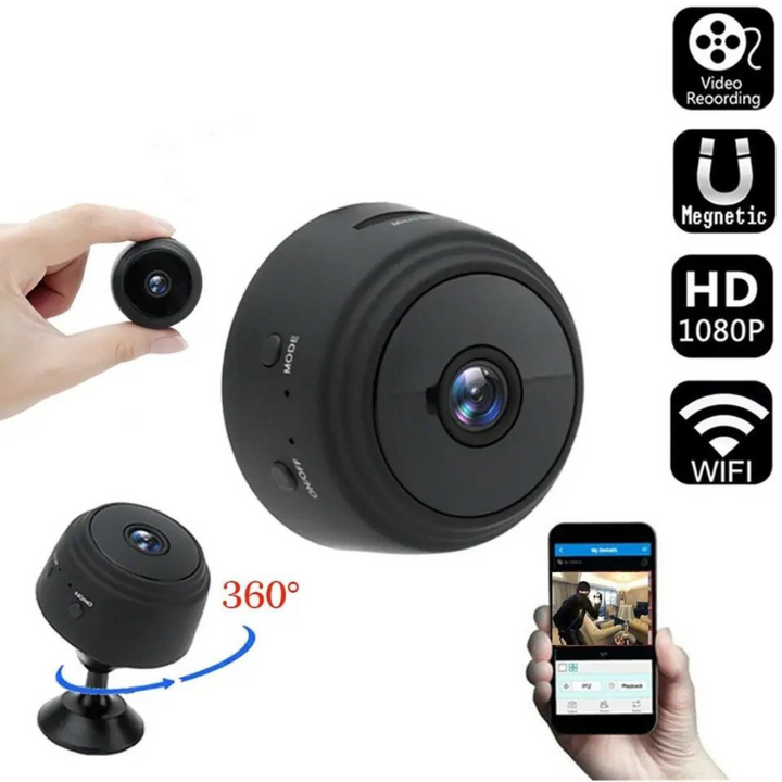 Mini Camera WiFi pentru interior cu acumulator inclus 4K, Unghi 150, aplicatie telefon - Taggo.ro