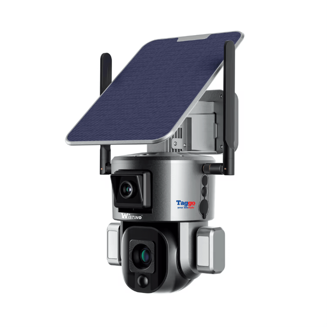 Camera supraveghere Taggo 4G 4K Ultra HD, dual camera 4MP+4MP, zoom optic 20X, rezistentă la apă IP66, control din aplicație
