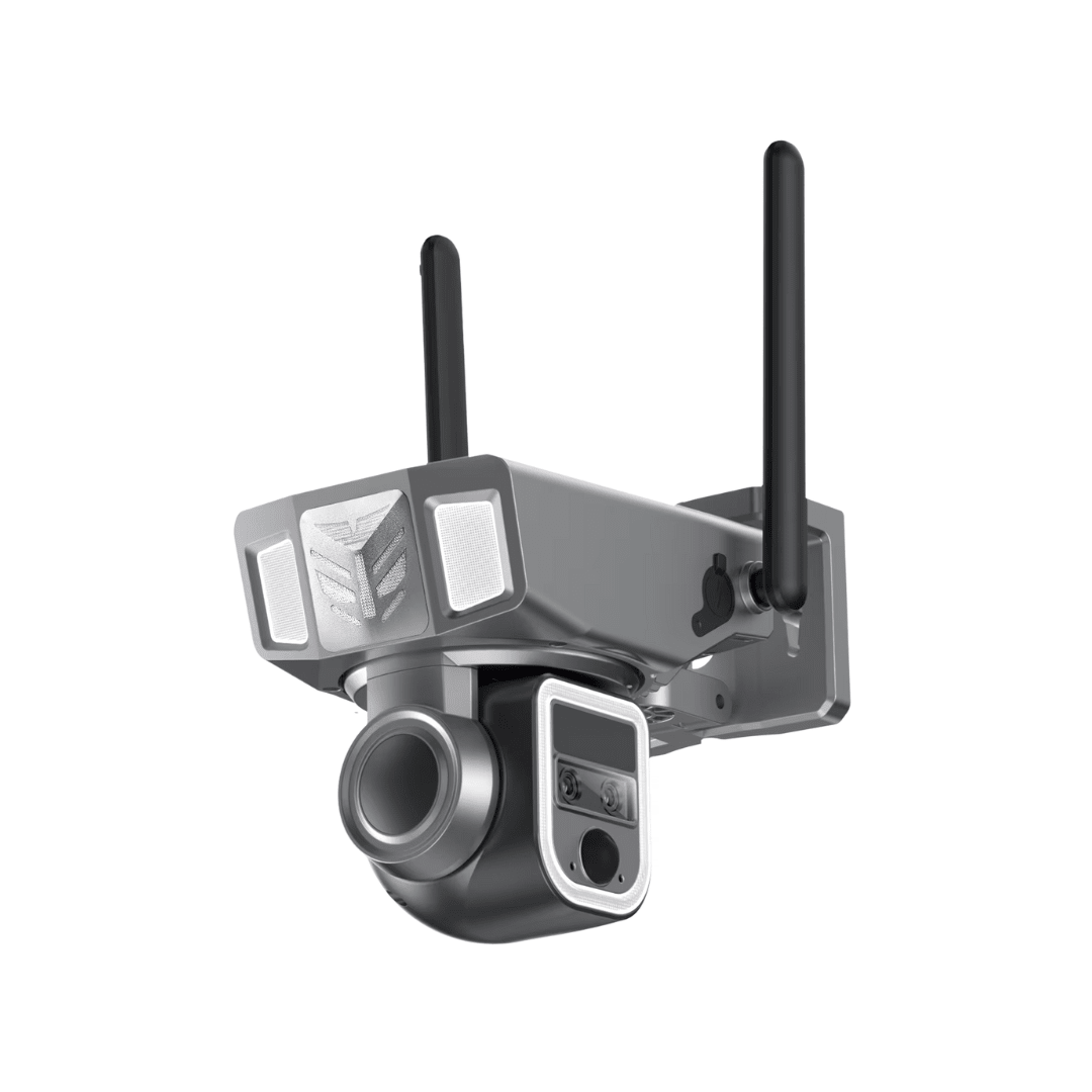 Camera supraveghere Taggo.ro 4G 2K Ultra HD cu duble lentile, zoom 20X, alimentare solară, rotire din aplicație, IP66.